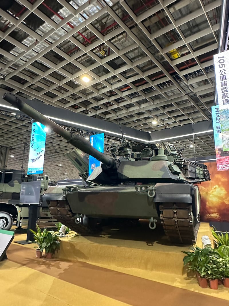 展场展示台湾向美国军购的M1A2T战车。